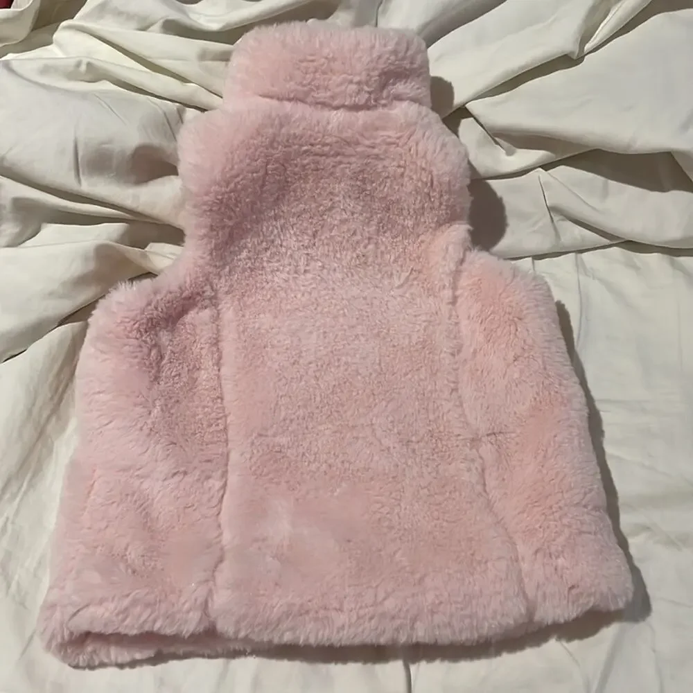 C & C California 5 pink furn vest with collar shaped fit lined worn once euc